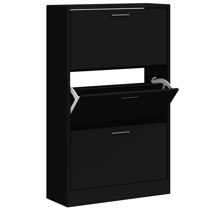 Pantofar, negru, 63x24x103 cm, lemn compozit - WALTI WALTI