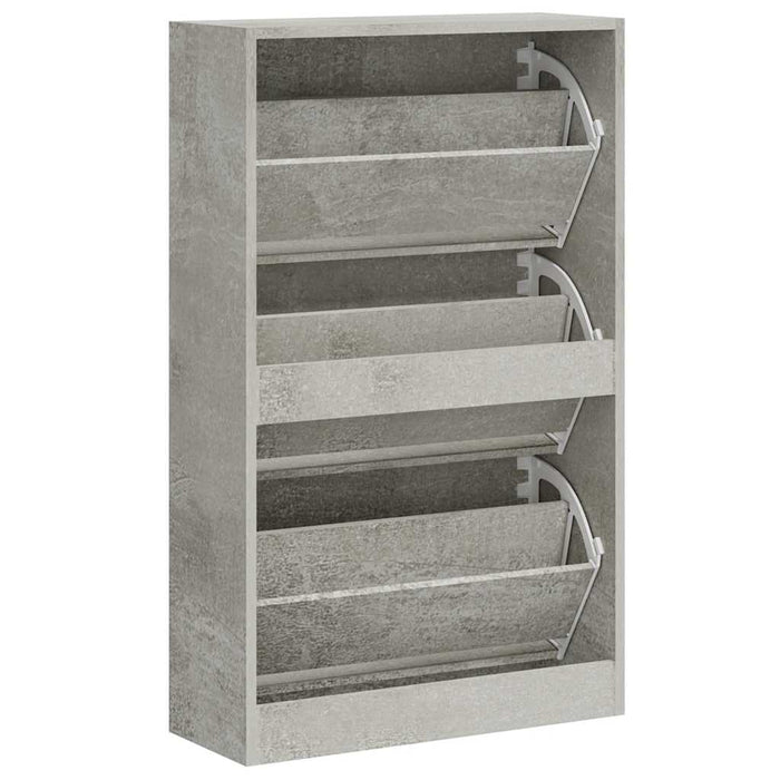Pantofar, gri beton, 63x24x103 cm, lemn compozit - WALTI WALTI