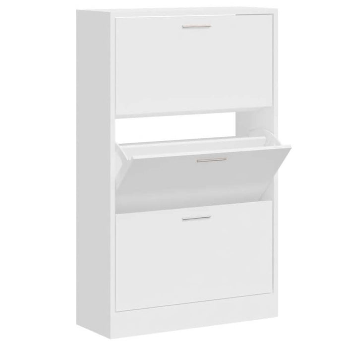 Pantofar, alb extralucios, 63x24x103 cm, lemn compozit - WALTI WALTI