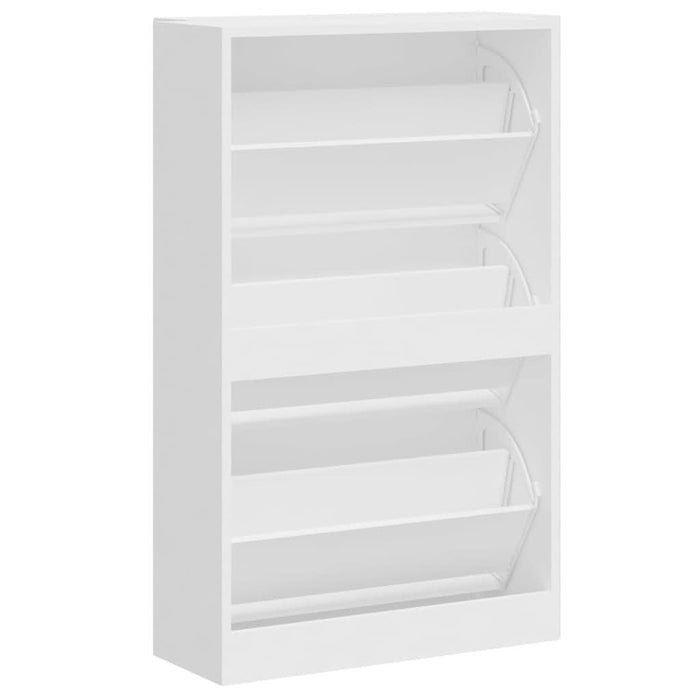 Pantofar, alb extralucios, 63x24x103 cm, lemn compozit - WALTI WALTI