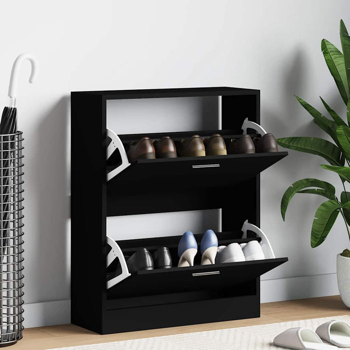 Pantofar, negru, 63x24x81 cm, lemn compozit - WALTI WALTI
