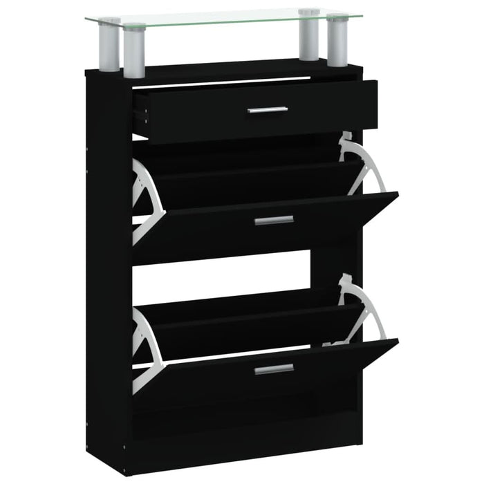 Pantofar, negru, 63x24x104 cm, lemn prelucrat - WALTI WALTI