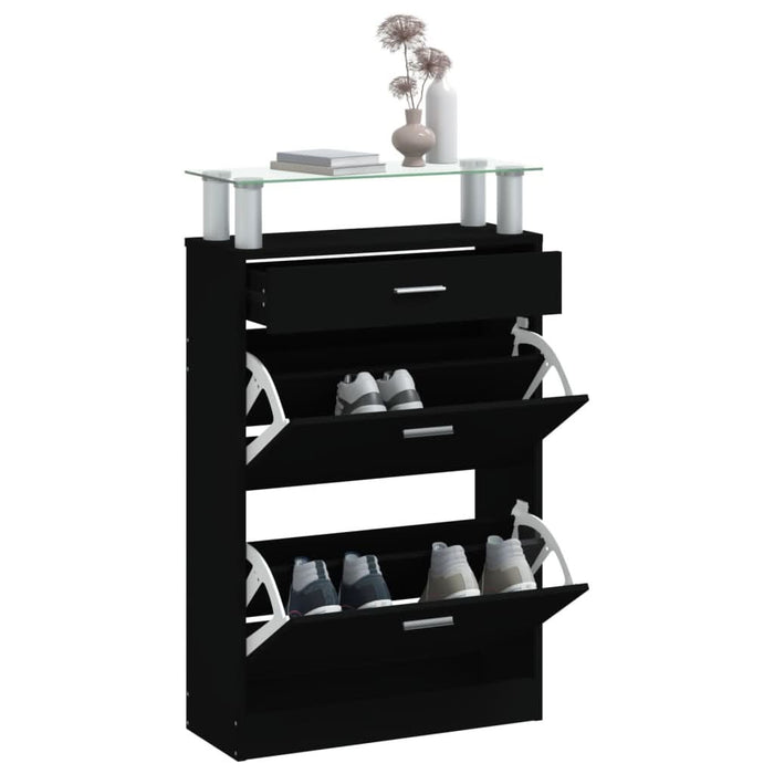 Pantofar, negru, 63x24x104 cm, lemn prelucrat - WALTI WALTI