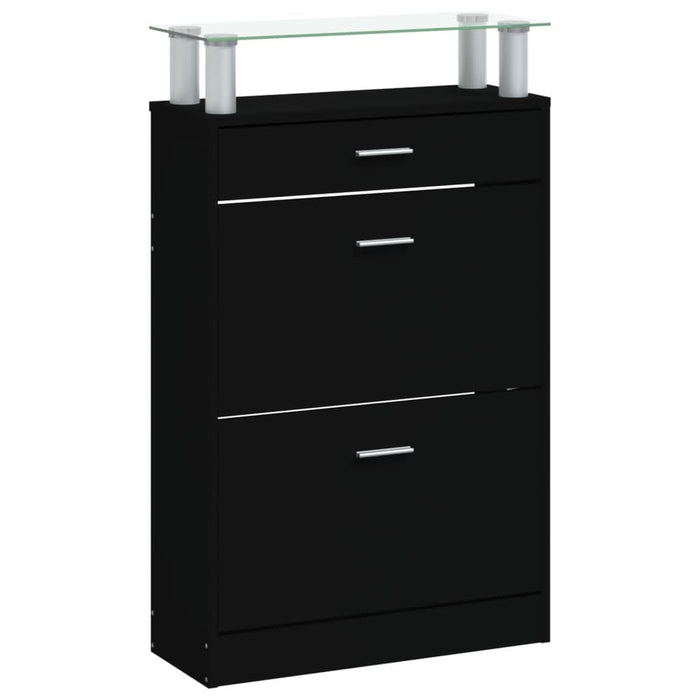 Pantofar, negru, 63x24x104 cm, lemn prelucrat - WALTI WALTI