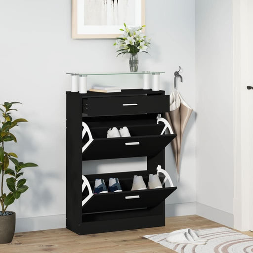 Pantofar, negru, 63x24x104 cm, lemn prelucrat - WALTI WALTI