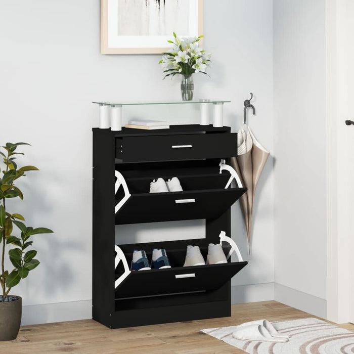 Pantofar, negru, 63x24x104 cm, lemn prelucrat - WALTI WALTI