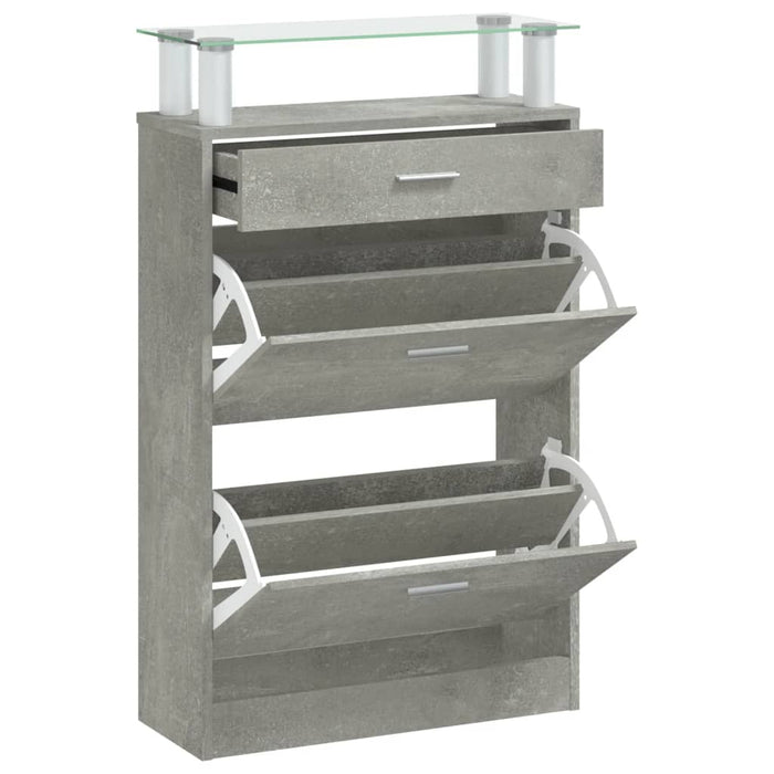 Pantofar, gri beton, 63x24x104 cm, lemn prelucrat - WALTI WALTI