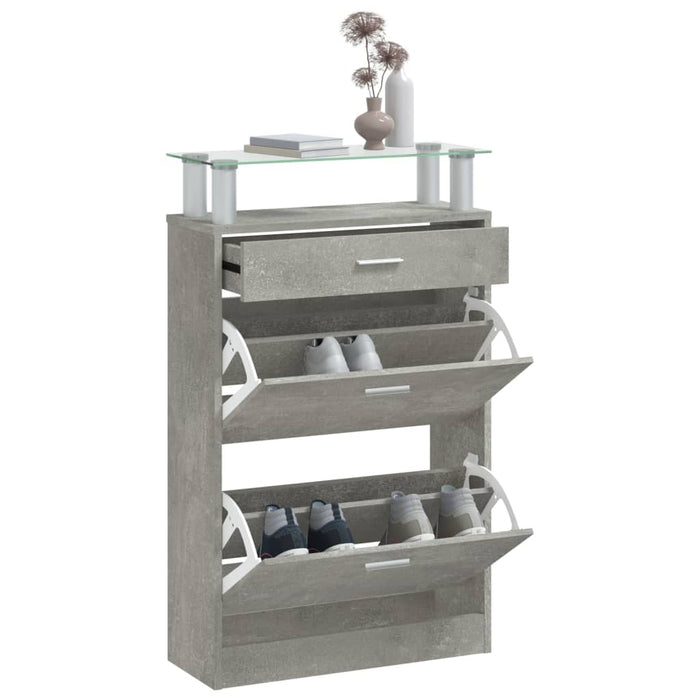 Pantofar, gri beton, 63x24x104 cm, lemn prelucrat - WALTI WALTI