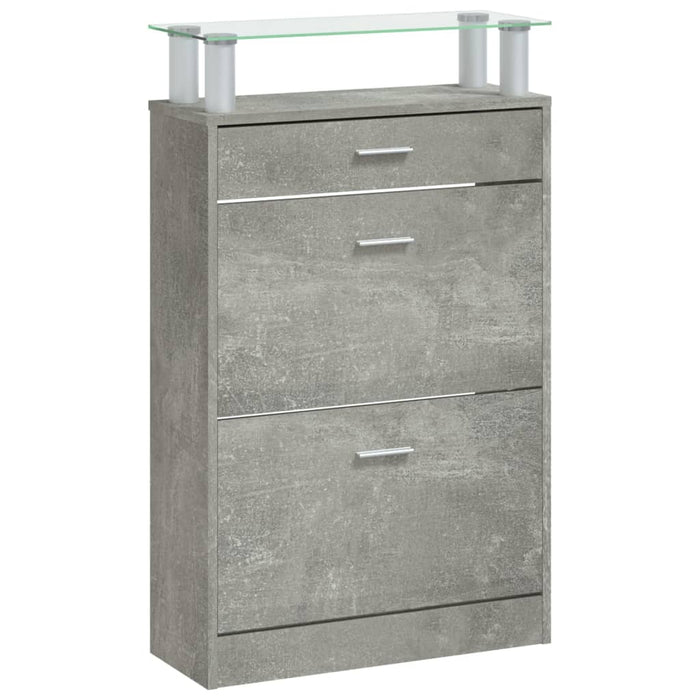 Pantofar, gri beton, 63x24x104 cm, lemn prelucrat - WALTI WALTI