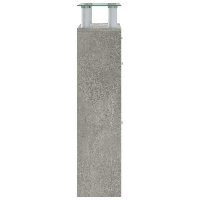 Pantofar, gri beton, 63x24x104 cm, lemn prelucrat - WALTI WALTI