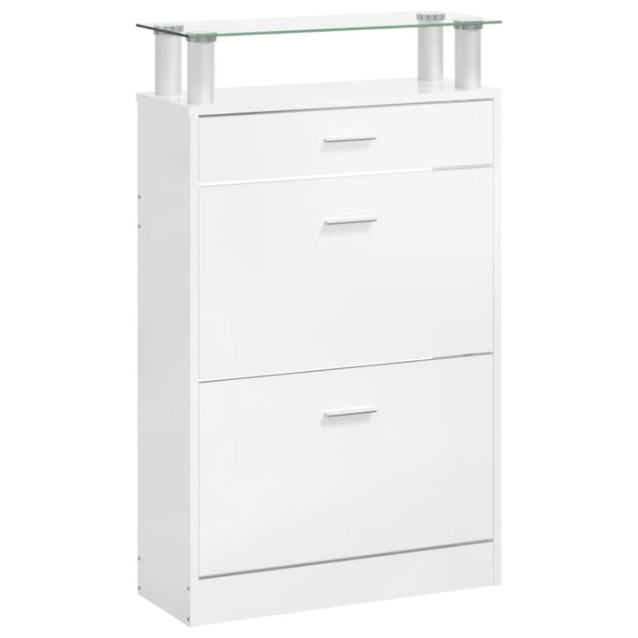 Pantofar, alb extralucios, 63x24x104 cm, lemn prelucrat - WALTI WALTI