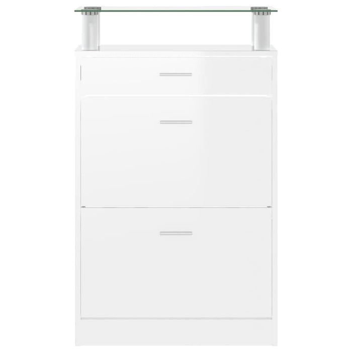 Pantofar, alb extralucios, 63x24x104 cm, lemn prelucrat - WALTI WALTI