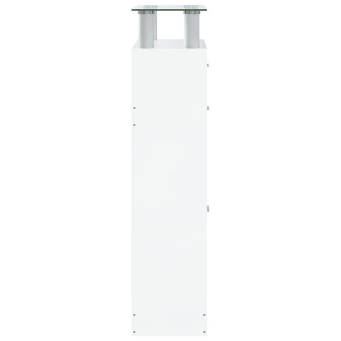 Pantofar, alb extralucios, 63x24x104 cm, lemn prelucrat - WALTI WALTI