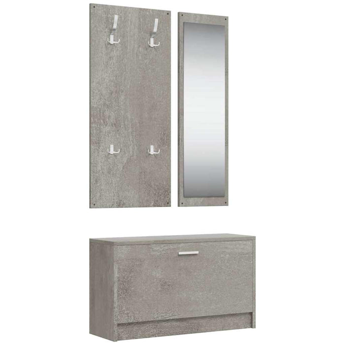 Set pantofare 3 în 1, gri beton, lemn prelucrat - WALTI WALTI