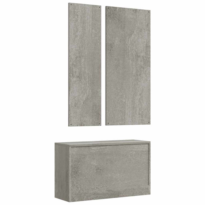 Set pantofare 3 în 1, gri beton, lemn prelucrat - WALTI WALTI