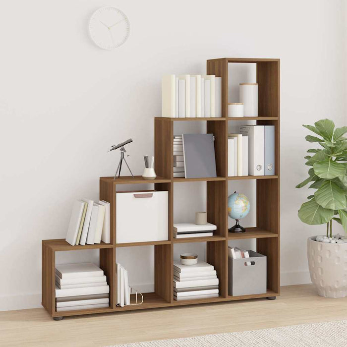 Bibliotecă în trepte, stejar maro, 142 cm, lemn compozit WALTI