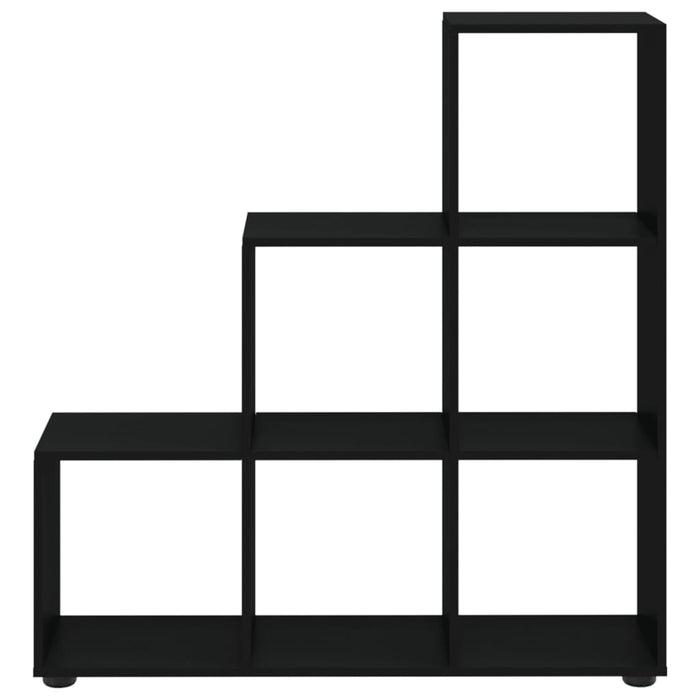 Bibliotecă în trepte, negru, 107 cm, lemn compozit - WALTI WALTI