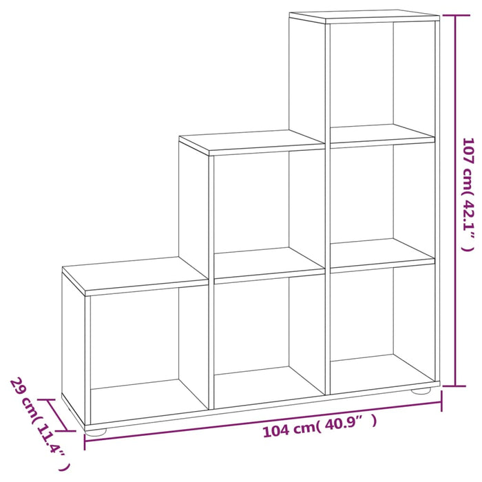 Bibliotecă în trepte, negru, 107 cm, lemn compozit - WALTI WALTI