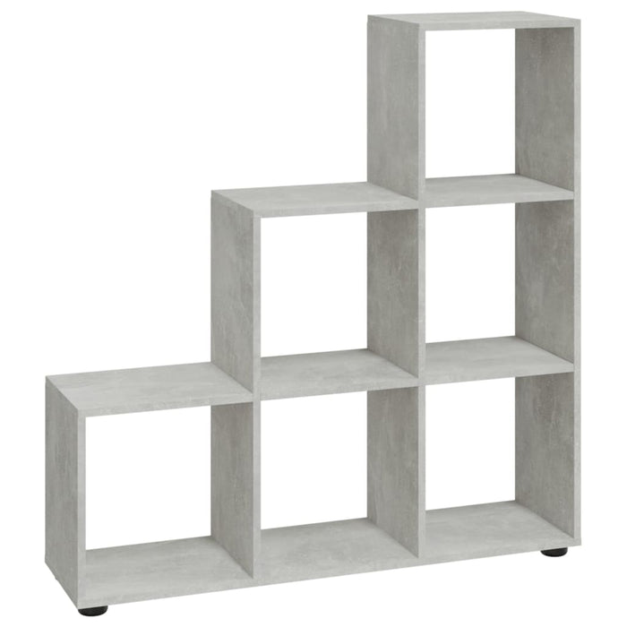 Bibliotecă în trepte, gri beton, 107 cm, lemn compozit - WALTI WALTI