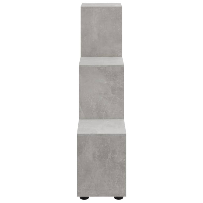 Bibliotecă în trepte, gri beton, 107 cm, lemn compozit - WALTI WALTI