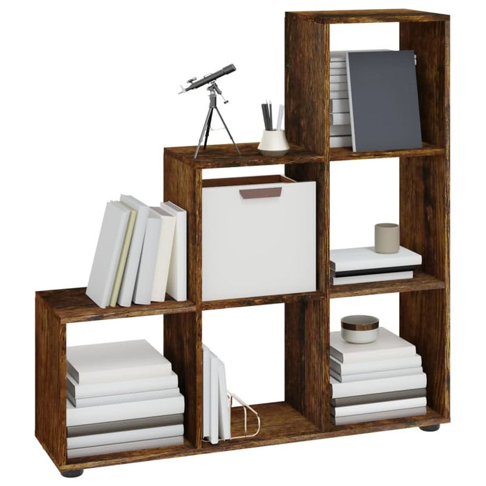 Bibliotecă în trepte, stejar fumuriu, 107 cm, lemn compozit - WALTI WALTI