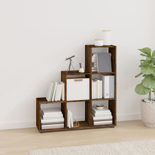 Bibliotecă în trepte, stejar fumuriu, 107 cm, lemn compozit - WALTI WALTI