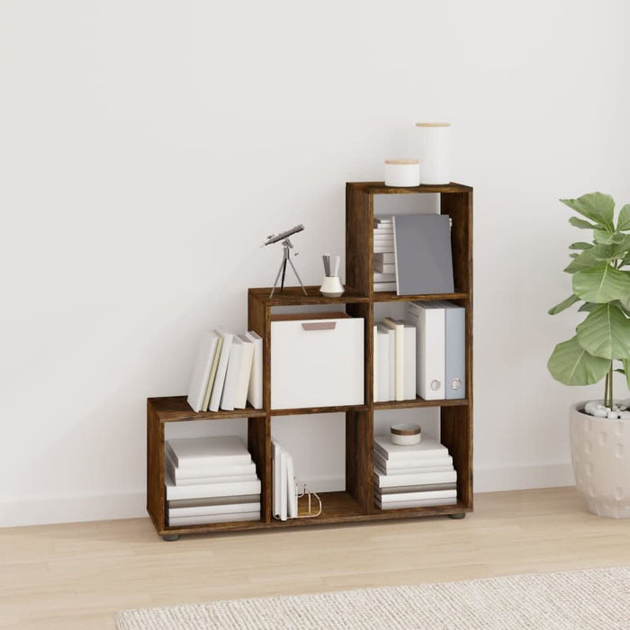 Bibliotecă în trepte, stejar fumuriu, 107 cm, lemn compozit - WALTI WALTI