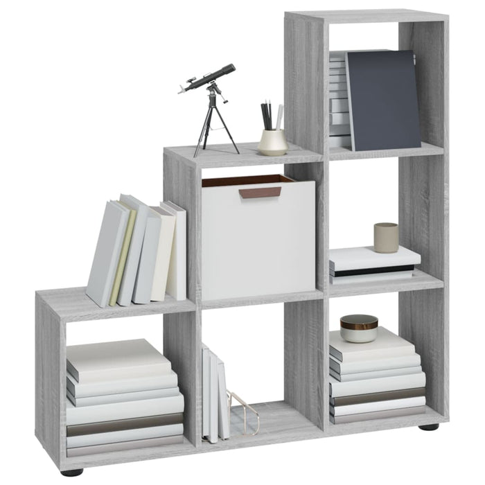 Bibliotecă în trepte, gri sonoma, 107 cm, lemn compozit - WALTI WALTI