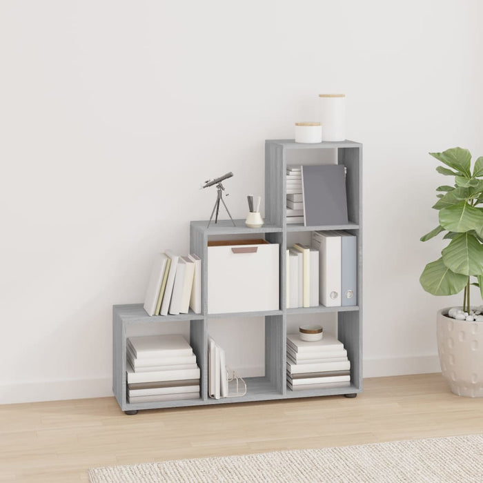 Bibliotecă în trepte, gri sonoma, 107 cm, lemn compozit - WALTI WALTI