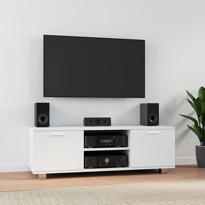 Comodă TV, alb, 120x40,5x35 cm, lemn prelucrat WALTI