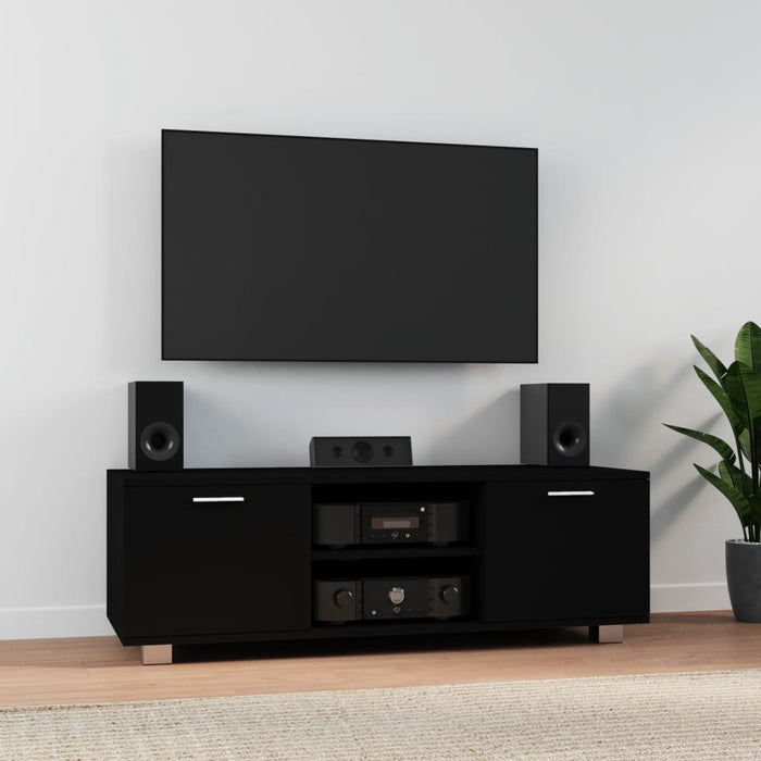 Comodă TV, negru, 120x40,5x35 cm, lemn prelucrat - WALTI WALTI