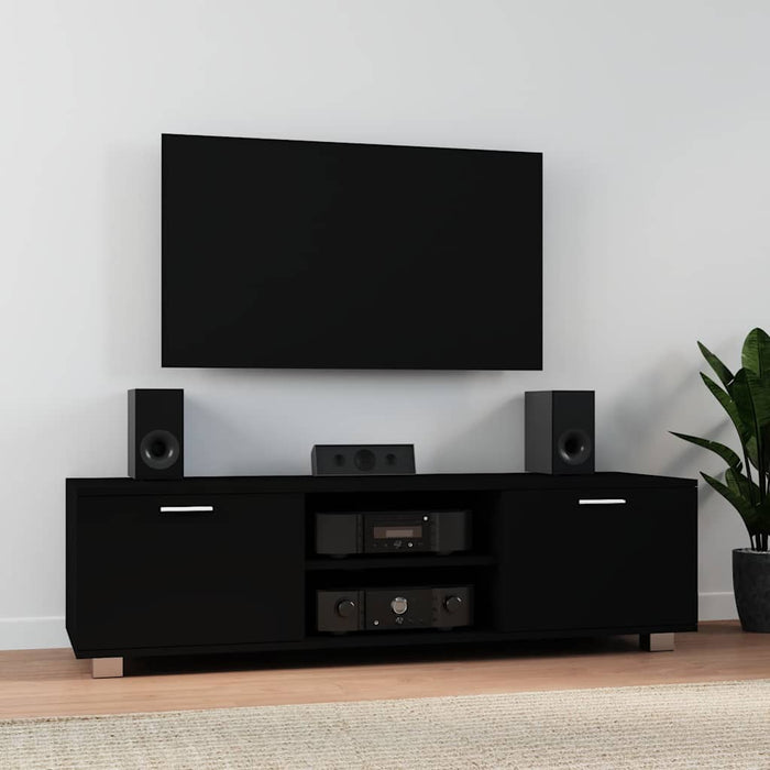 Comodă TV, negru, 140x40,5x35 cm, lemn prelucrat WALTI