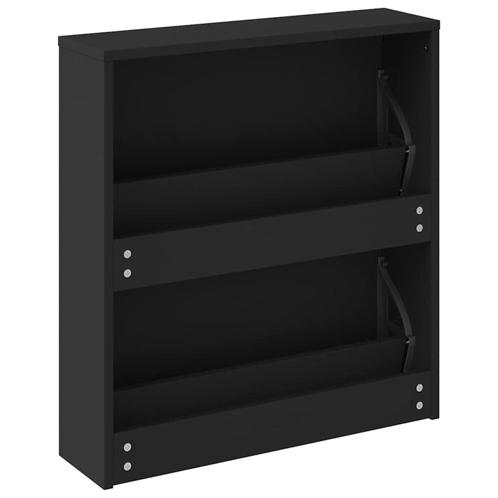 Pantofar cu oglindă, 2 niveluri, negru, 63x17x67 cm - WALTI WALTI