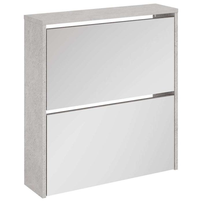 Pantofar cu oglindă, 2 niveluri, gri beton, 63x17x67 cm - WALTI WALTI