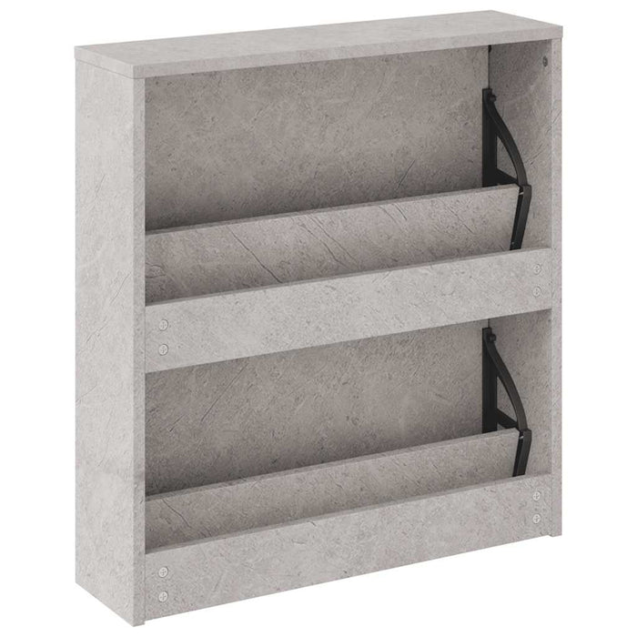 Pantofar cu oglindă, 2 niveluri, gri beton, 63x17x67 cm - WALTI WALTI