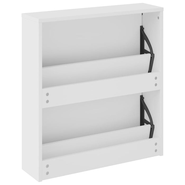 Pantofar cu oglindă, 2 niveluri, alb extralucios, 63x17x67 cm - WALTI WALTI