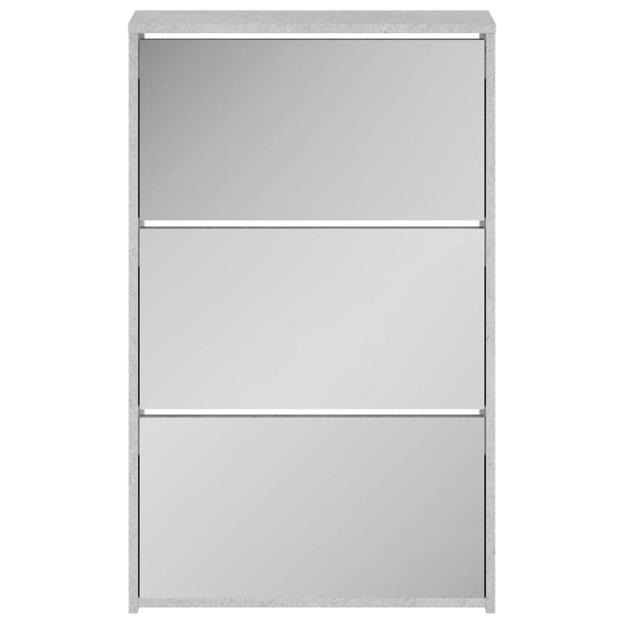 Pantofar cu oglindă, 3 niveluri, gri beton, 63x17x102,5 cm - WALTI WALTI