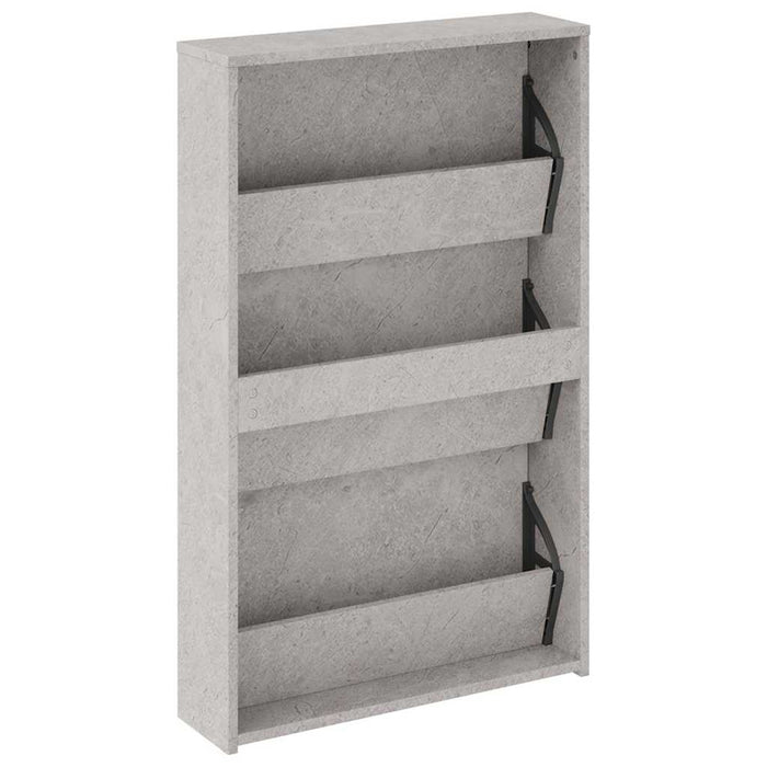Pantofar cu oglindă, 3 niveluri, gri beton, 63x17x102,5 cm - WALTI WALTI