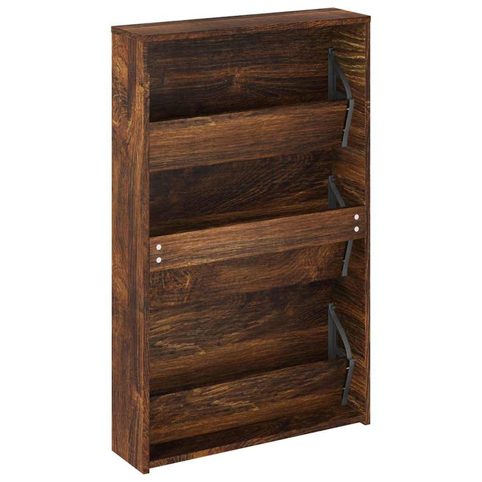 Pantofar cu oglindă, 3 niveluri, Stejar fumuriu, 63x17x102,5 cm - WALTI WALTI