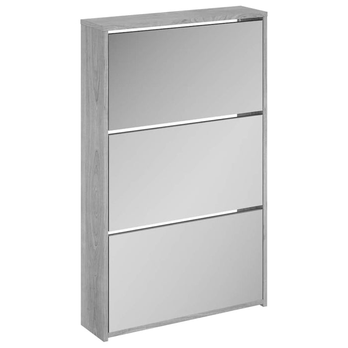Pantofar cu oglindă, 3 niveluri, Gri sonoma, 63x17x102,5 cm - WALTI WALTI