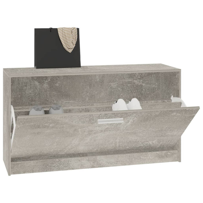 Bancheta pantofar, gri beton, 80x24x45 cm, lemn compozit - WALTI WALTI