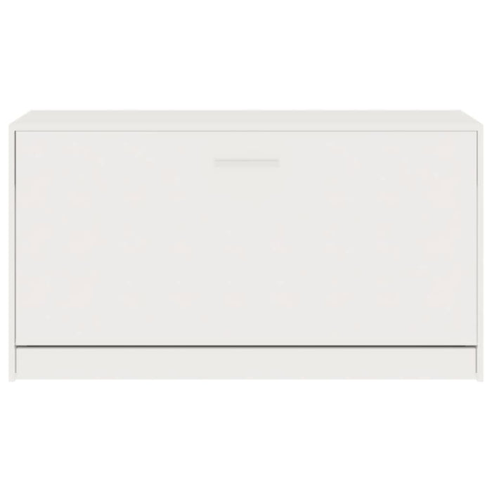 Bancheta pantofar, alb extralucios, 80x24x45 cm, lemn compozit - WALTI WALTI