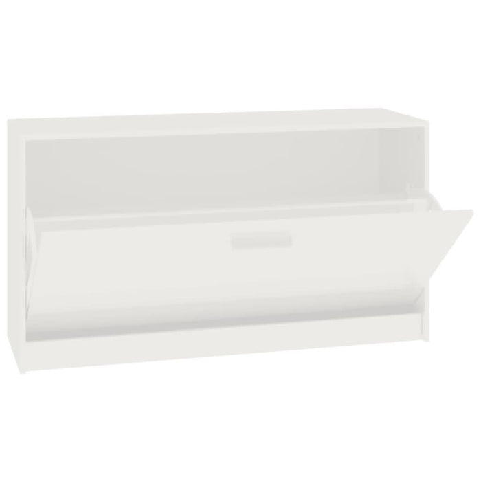 Bancheta pantofar, alb extralucios, 80x24x45 cm, lemn compozit - WALTI WALTI