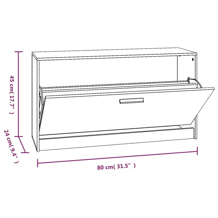 Bancheta pantofar, alb extralucios, 80x24x45 cm, lemn compozit - WALTI WALTI
