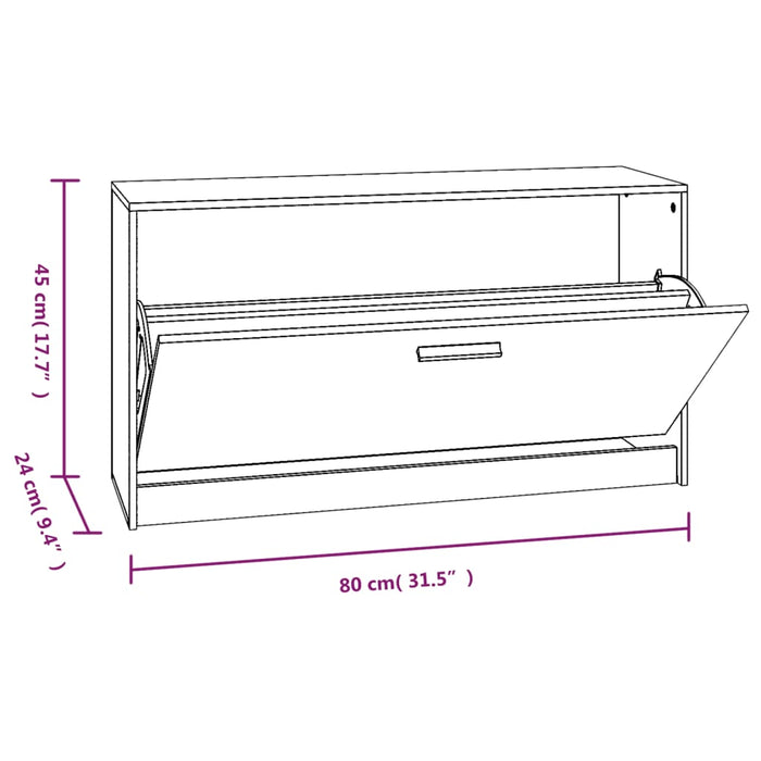 Bancă pentru pantofi stejar fumuriu 80x24x45 cm lemn prelucrat - WALTI WALTI