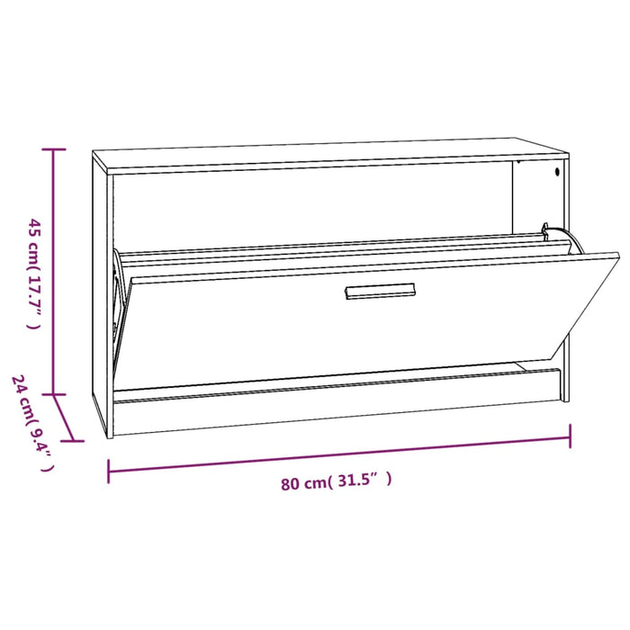 Bancă pentru pantofi, gri sonoma, 80x24x45 cm, lemn prelucrat - WALTI WALTI