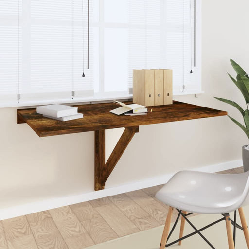 Masă perete pliantă stejar fumuriu 100x60x56 cm lemn compozit - WALTI WALTI