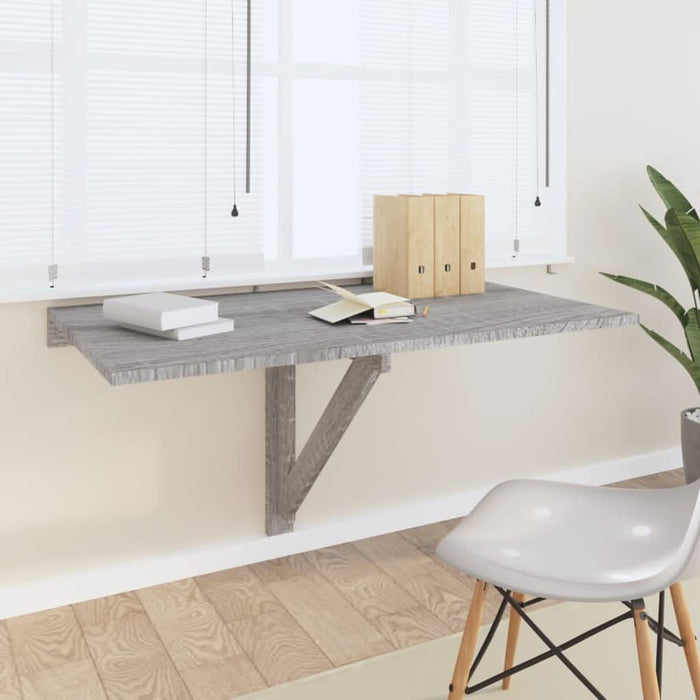 Masă de perete pliantă gri sonoma 100x60x56 cm lemn compozit - WALTI WALTI
