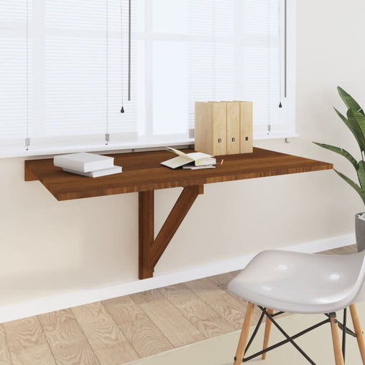 Masă de perete pliantă stejar maro 100x60x56 cm lemn compozit - WALTI WALTI