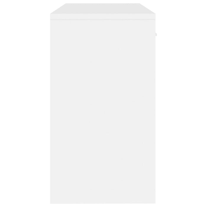 Birou cu sertar și dulap, alb extralucios, 100x40x73 cm, lemn - WALTI WALTI